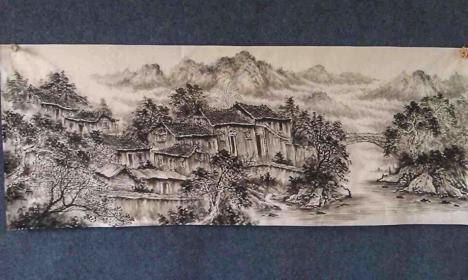 江南古镇 水墨画