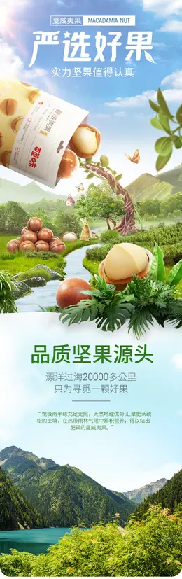 百草味夏威夷果 食品详情页设计欣赏