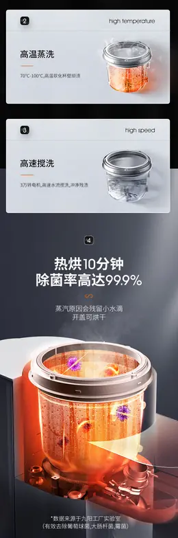 九阳免洗破壁豆浆机 功能卖点表现详情页设计