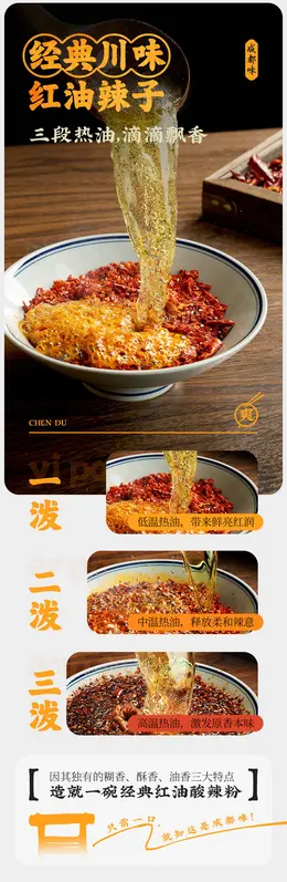 白家陈记酸辣粉经典五连包方便粉丝 食品详情页设计