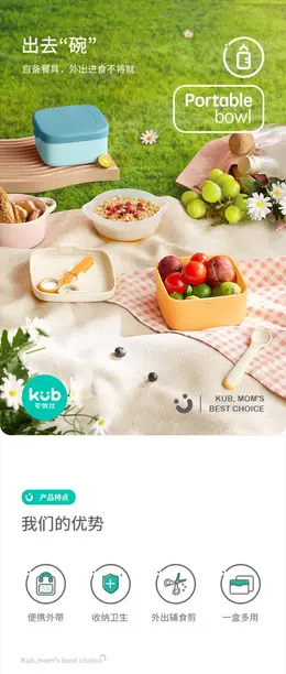可优比儿童餐具套装 详情页设计