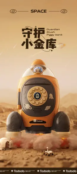 淘嘟嘟太空存钱罐 详情页设计