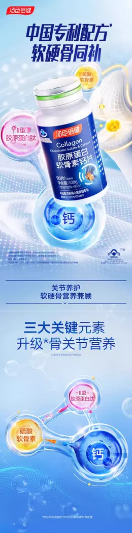 汤臣倍健钙片 中老年人补钙胶原软骨素 详情页设计