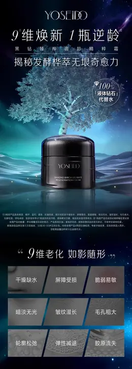 养生堂黑钻臻桦御龄精粹霜 详情页设计