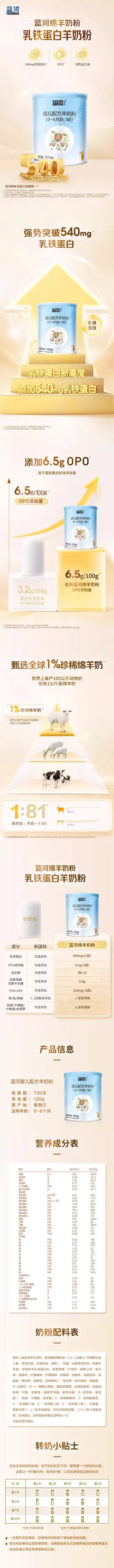 蓝河婴儿羊奶粉 详情页设计