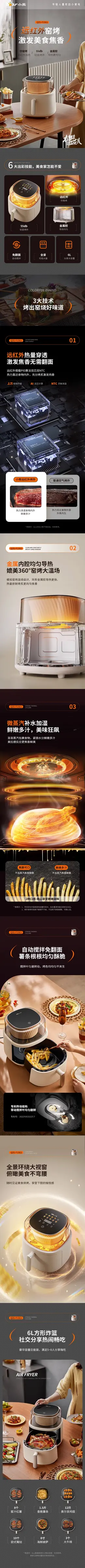 小熊全景可视空气炸锅 详情页设计