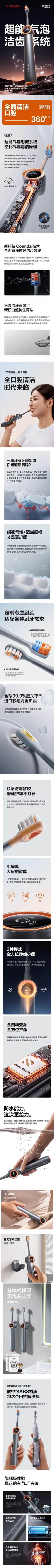 锐舞超能气泡电动牙刷 详情页设计