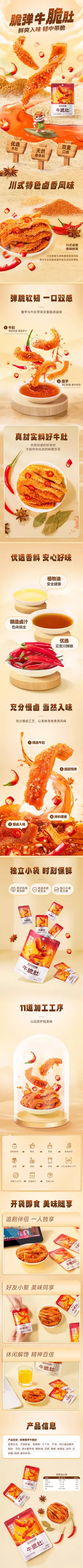 三只松鼠牛脆肚零食 详情页设计