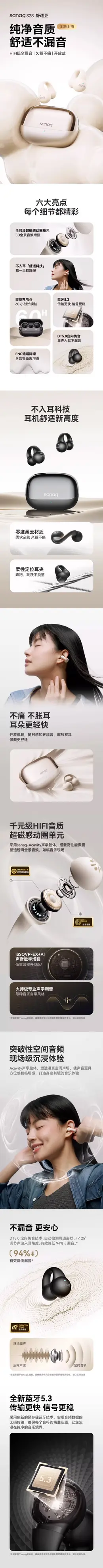 塞那耳夹蓝牙耳机 详情页设计