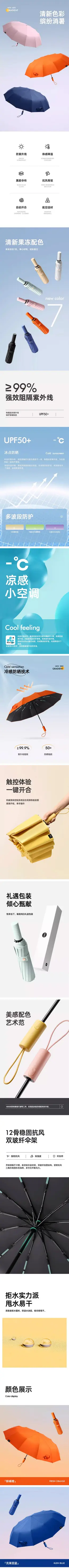 12骨全自动晴雨伞 详情页设计
