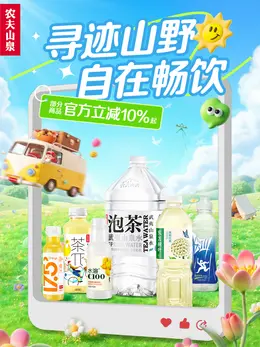 农夫山泉 矿泉水 春天绿色 新风潮活动海报设计