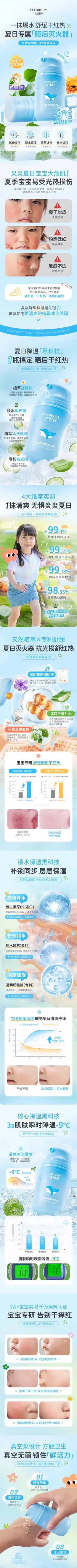 花肌氏 儿童舒缓保湿冰沙霜 母婴 详情页设计