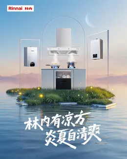 林内 燃气灶 热水器 夏天狂暑季活动海报设计