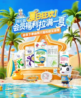 伊利牛奶 食品 夏天狂暑季活动海报设计