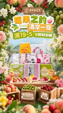 嘉华食品 美食 零食 水果 活动海报设计