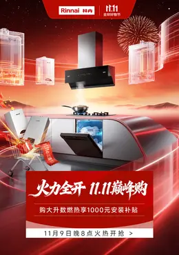 林内 厨房电器 厨卫家电 双11 双十一 大促活动海报设计