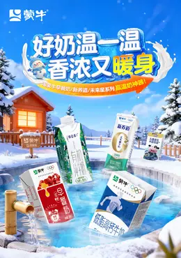 蒙牛 牛奶 食品 冬天 冬季 活动海报设计