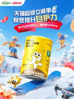 安琪纽特 健康保健食品 保健品 冬天 暖冬季活动海报设计