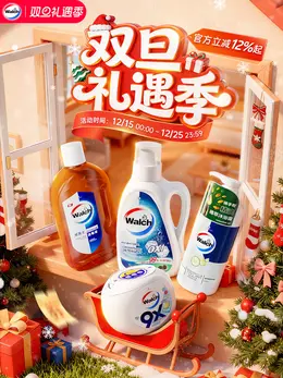 威莱 清洁用品 洗护 日用品 百货 圣诞节 双旦礼遇季 大促活动海报设计