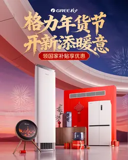 格力空调 家电 电器 新年 年货节 活动海报设计