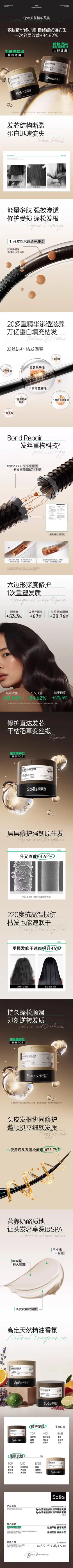 Spēs诗裴丝多肽精华修护发膜 美妆洗护用品详情页设计