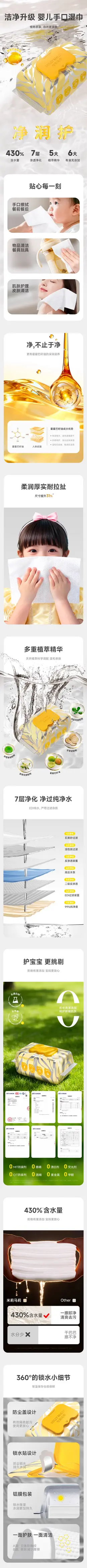 米莉马莉新生婴儿湿巾 详情页设计