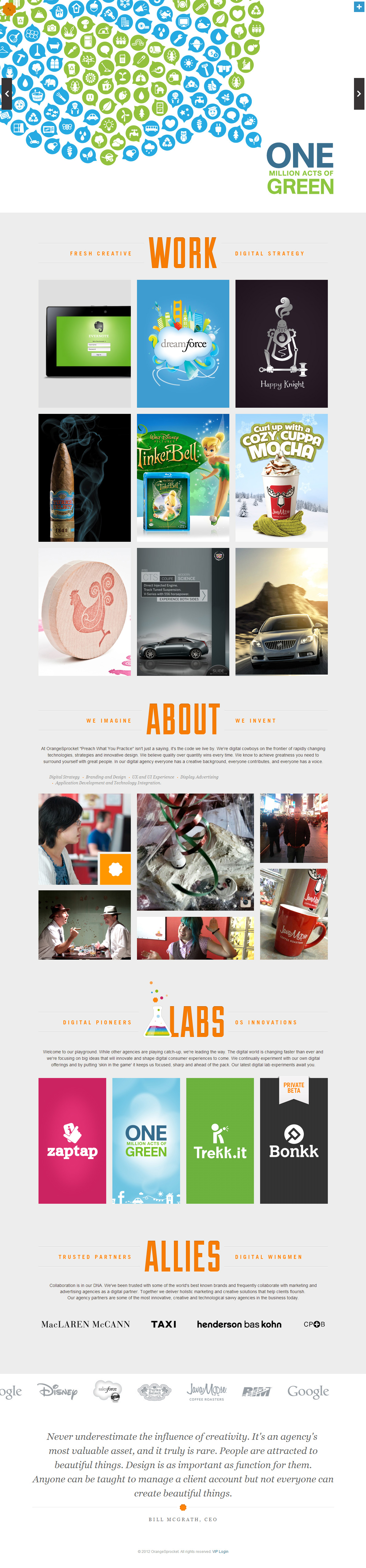 OrangeSprocket是一个数字创意机构，提供品牌策略。