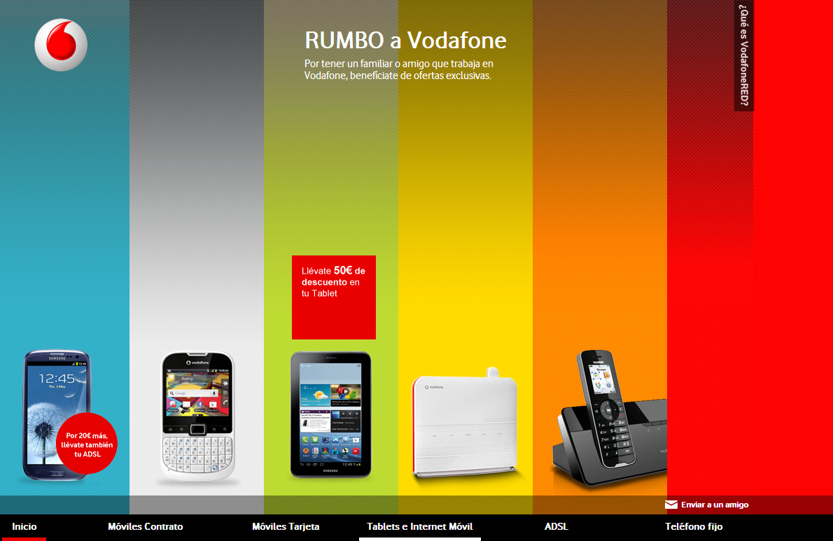 RUMBO a Vodafone一个数码优惠网站。