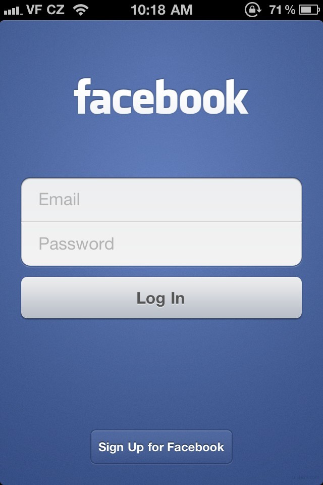 Facebooke App应用登录界面设计