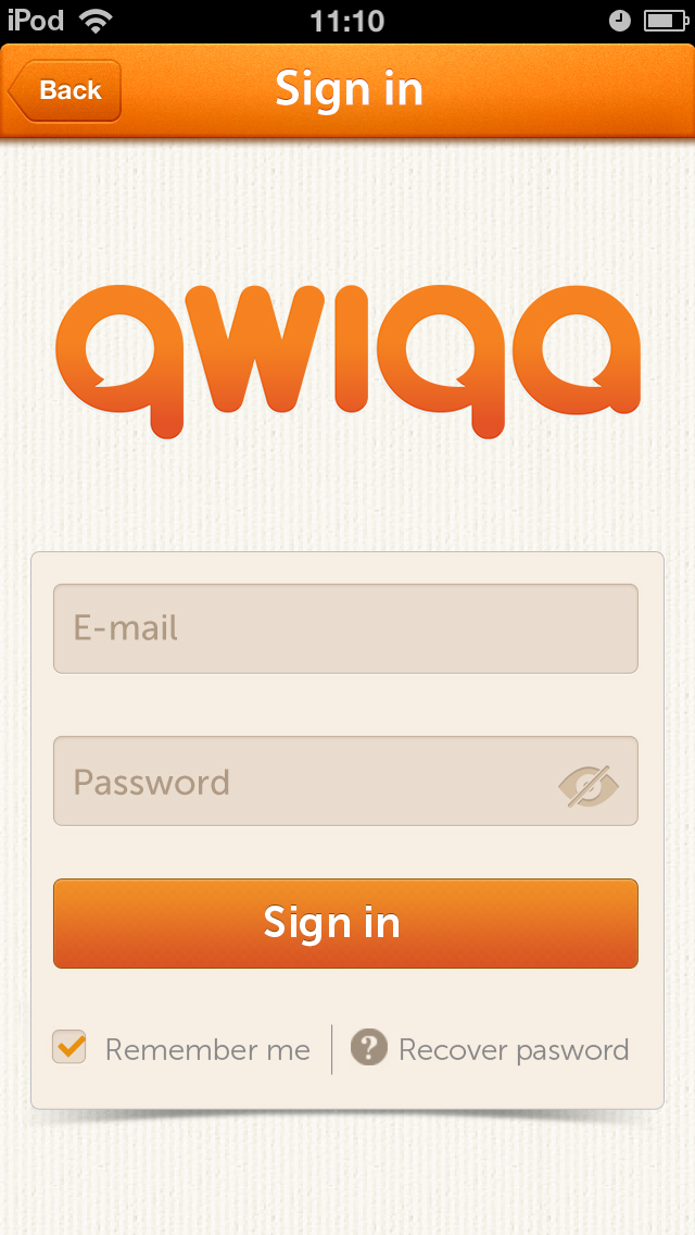 qwiqo橙色app登录界面设计 