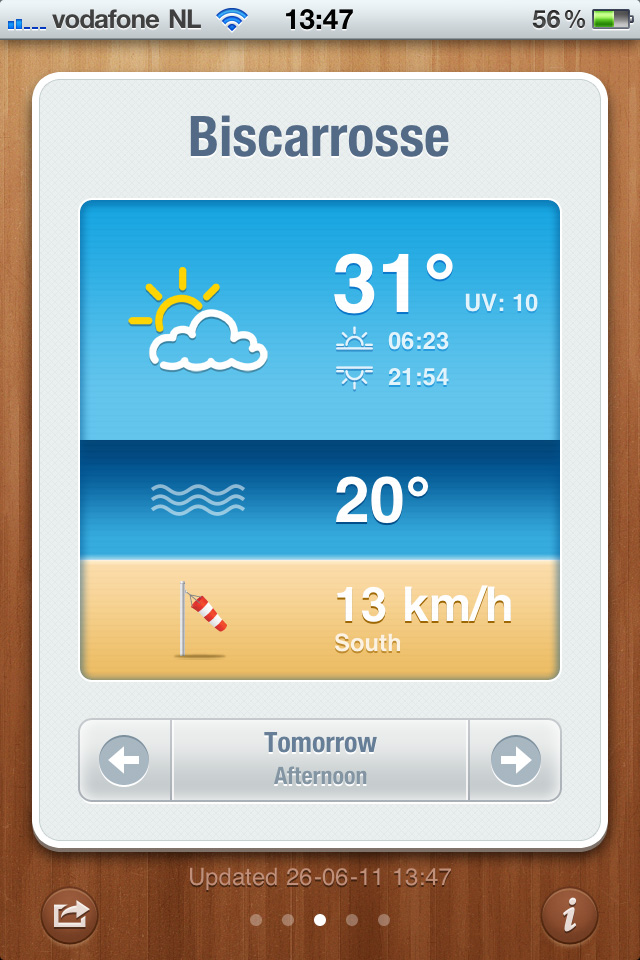 海滩天气预报iPhone应用程序界面设计1