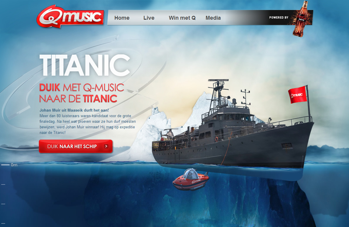 潜水与Q-音乐的泰坦尼克号。