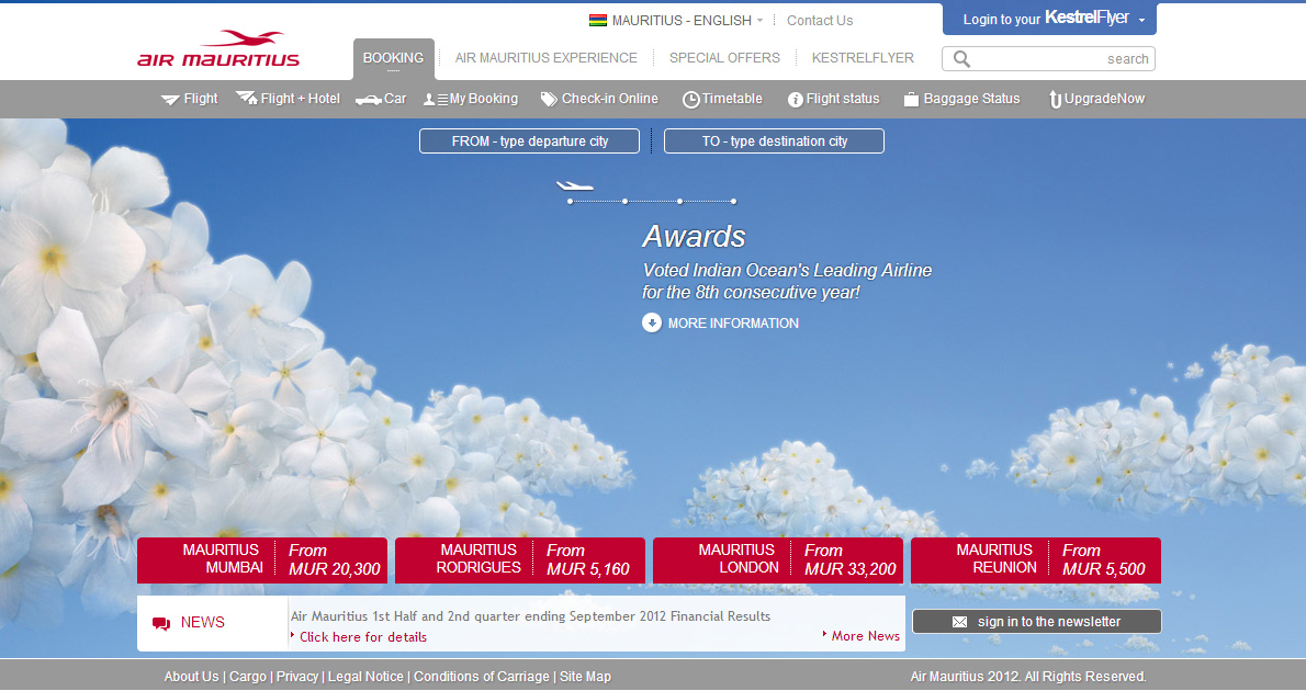 毛里求斯航空公司网站