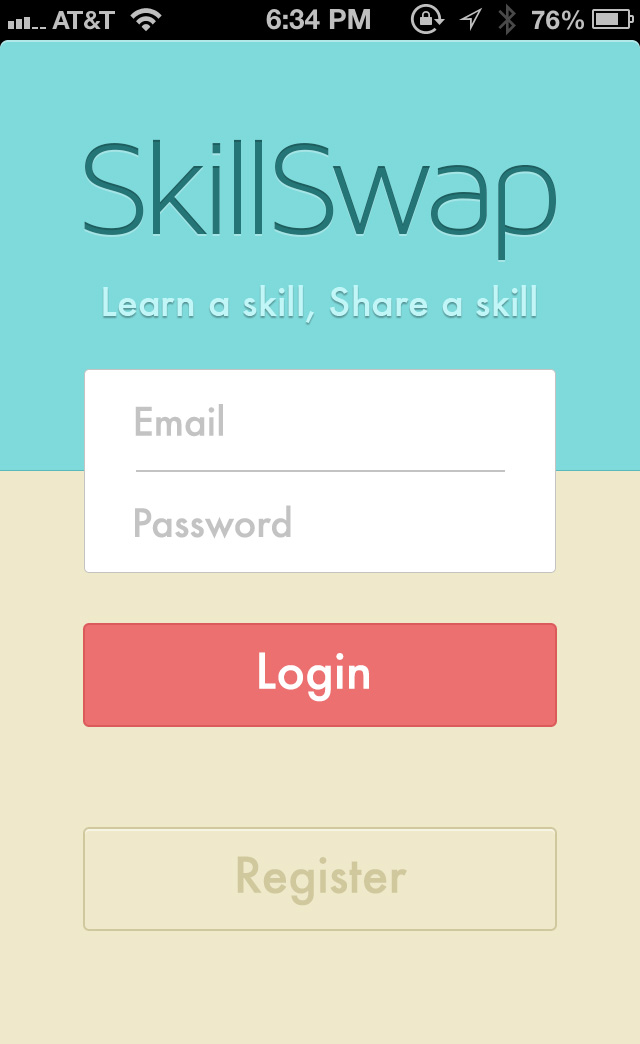 小清新的SkillSwap用户登录界面设计