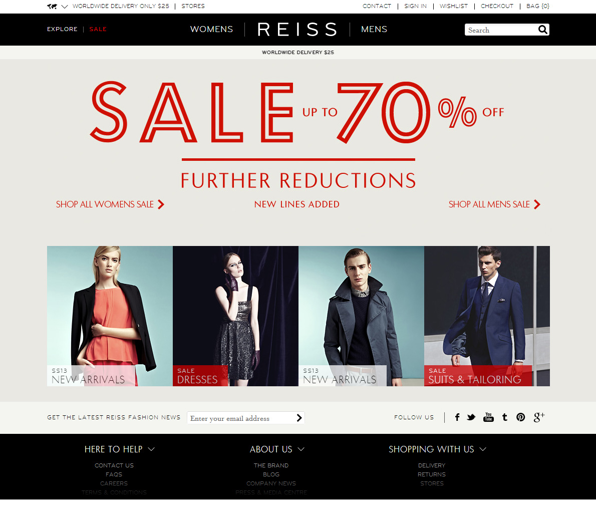 REISS时尚服装网站