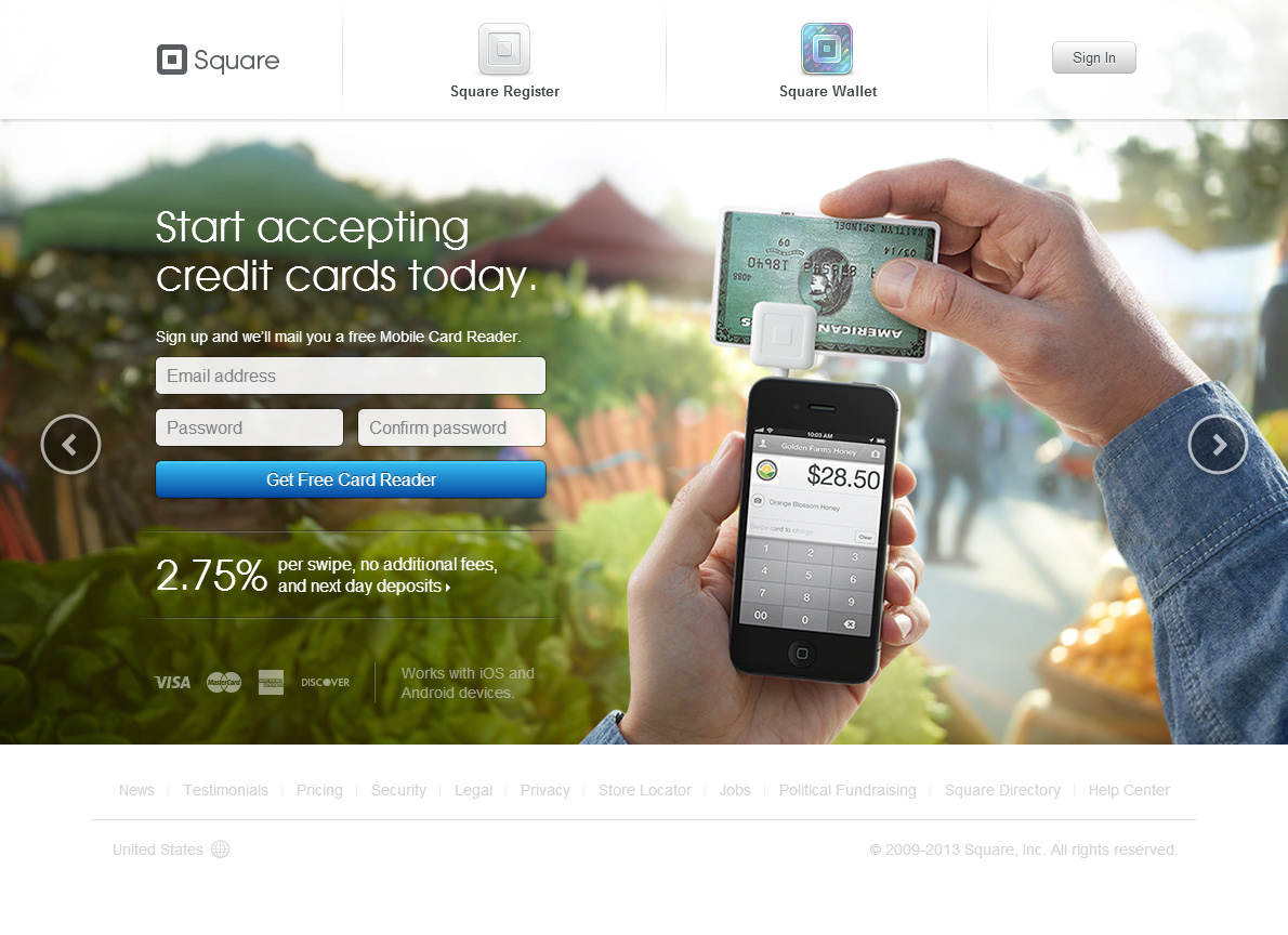 Square信用卡应用Appsite