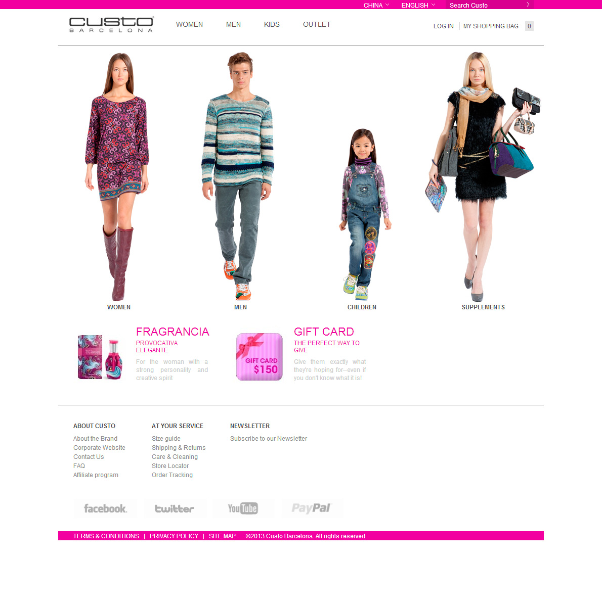 Custo Barcelona服饰购物网站