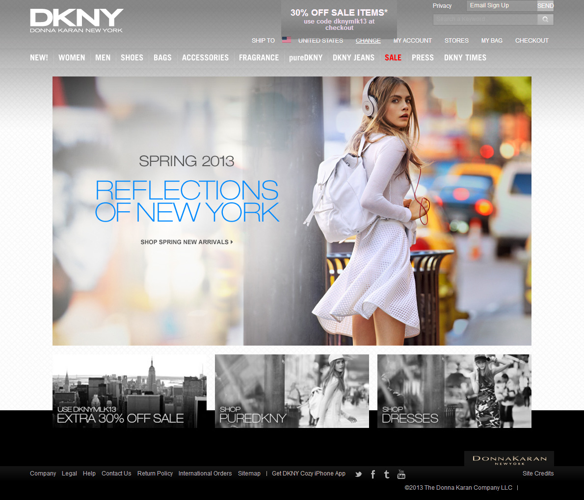 DKNY设计师服装服饰购物网站