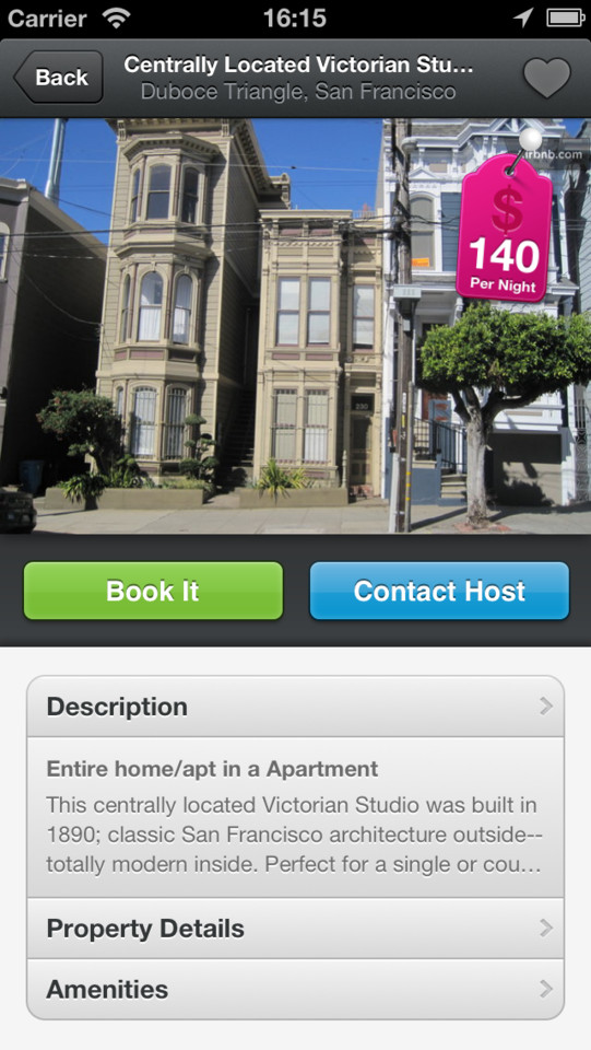 Airbnb应用程序APP界面设计