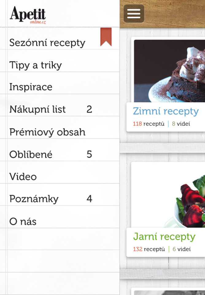 APETIT季节食谱应用程序界面设计欣赏