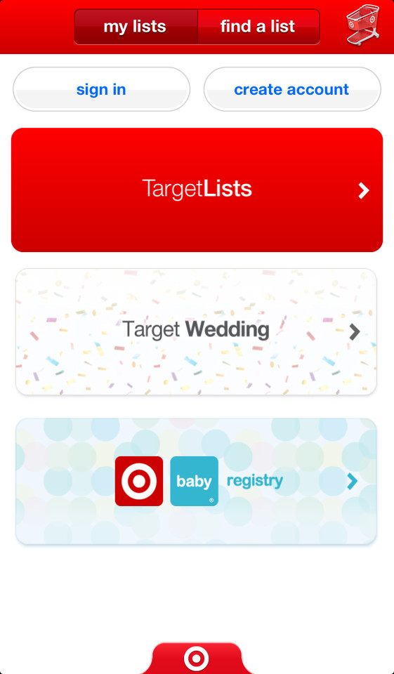 Target购物清单应用程序界面设计