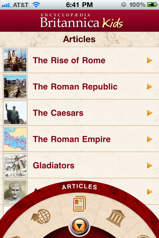 全书儿童：古代罗马应用程序App界面设计，黄蜂网woofeng.cn
