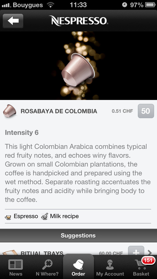 Nespresso咖啡App手机界面设计，来源黄蜂网https://woofeng.cn/