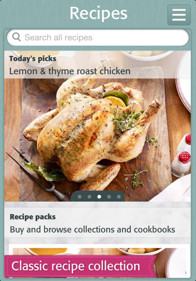 BBC美食菜谱工具和烹饪技巧应用手机界面设计，来源自黄蜂网https://woofeng.cn/