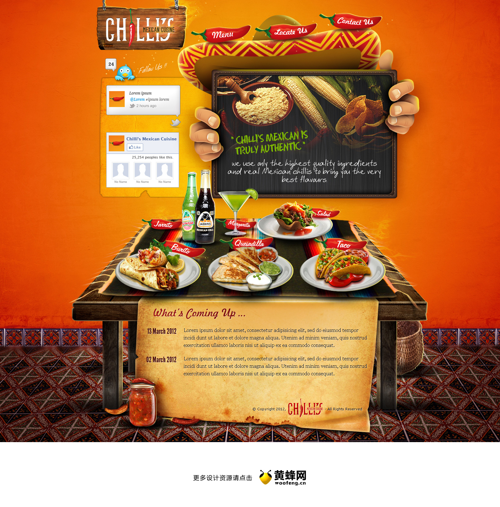 墨西哥食品网站截屏设计欣赏，来源自黄蜂网https://woofeng.cn/