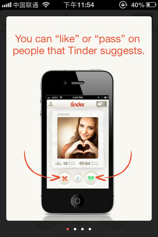 Tinder交友应用程序引导说明界面设计欣赏，来源自黄蜂网https://woofeng.cn/mobile