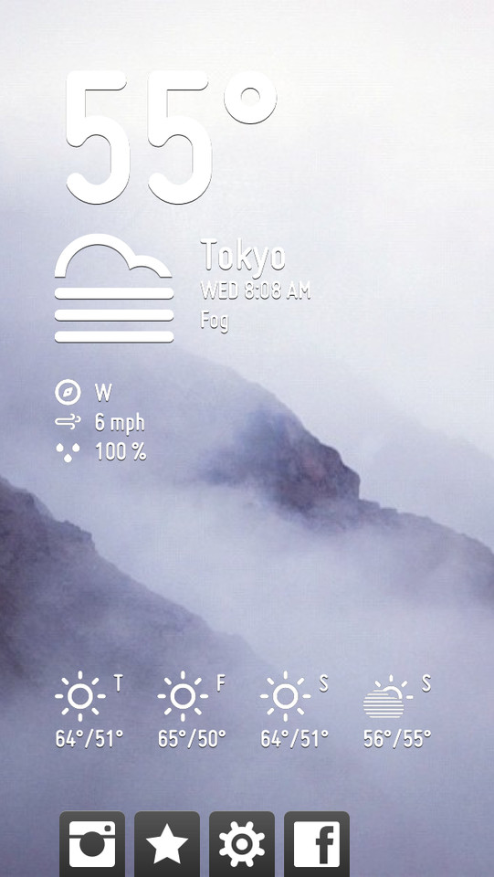 Ultraprognoz天气气象预报手机应用界面设计，来源自黄蜂网https://woofeng.cn/mobile