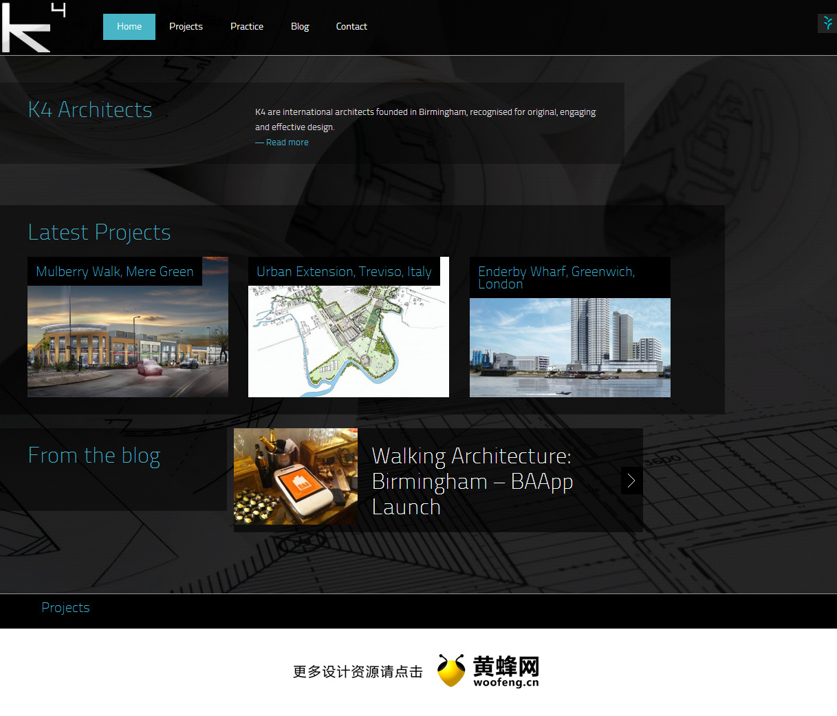 K4建筑师公司网站，来源自黄蜂网https://woofeng.cn/web/