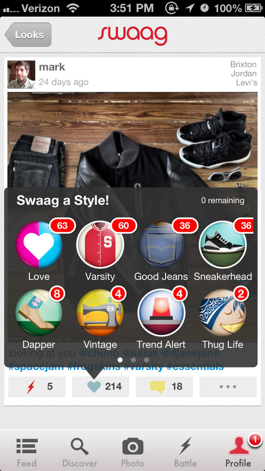 swaag街头风格，时尚和生活方式购物应用程序界面设计，来源自黄蜂网https://woofeng.cn/mobile/