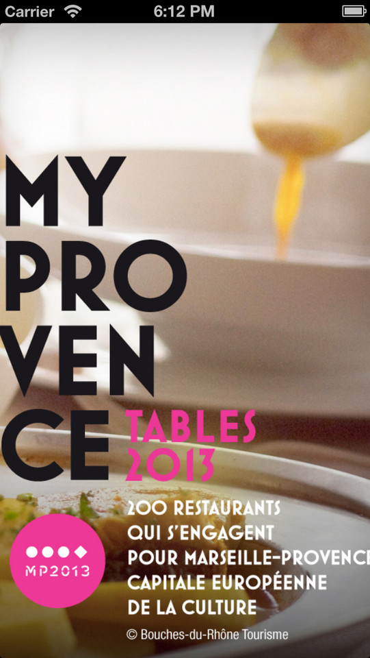 MyProvence Tables 2013生活餐馆应用手机界面设计，来源自黄蜂网https://woofeng.cn/mobile/